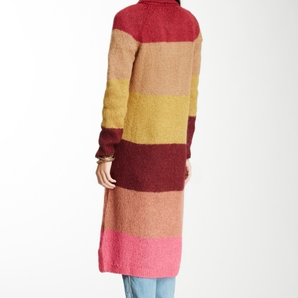 Free People Over The Rainbow Mohair Blend Long Duster Cardigan size small - Picture 3 of 13